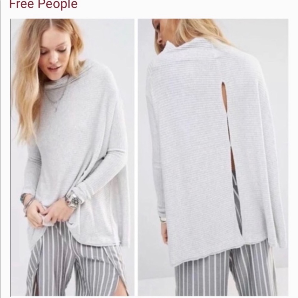 Free People ribbed open back sweater